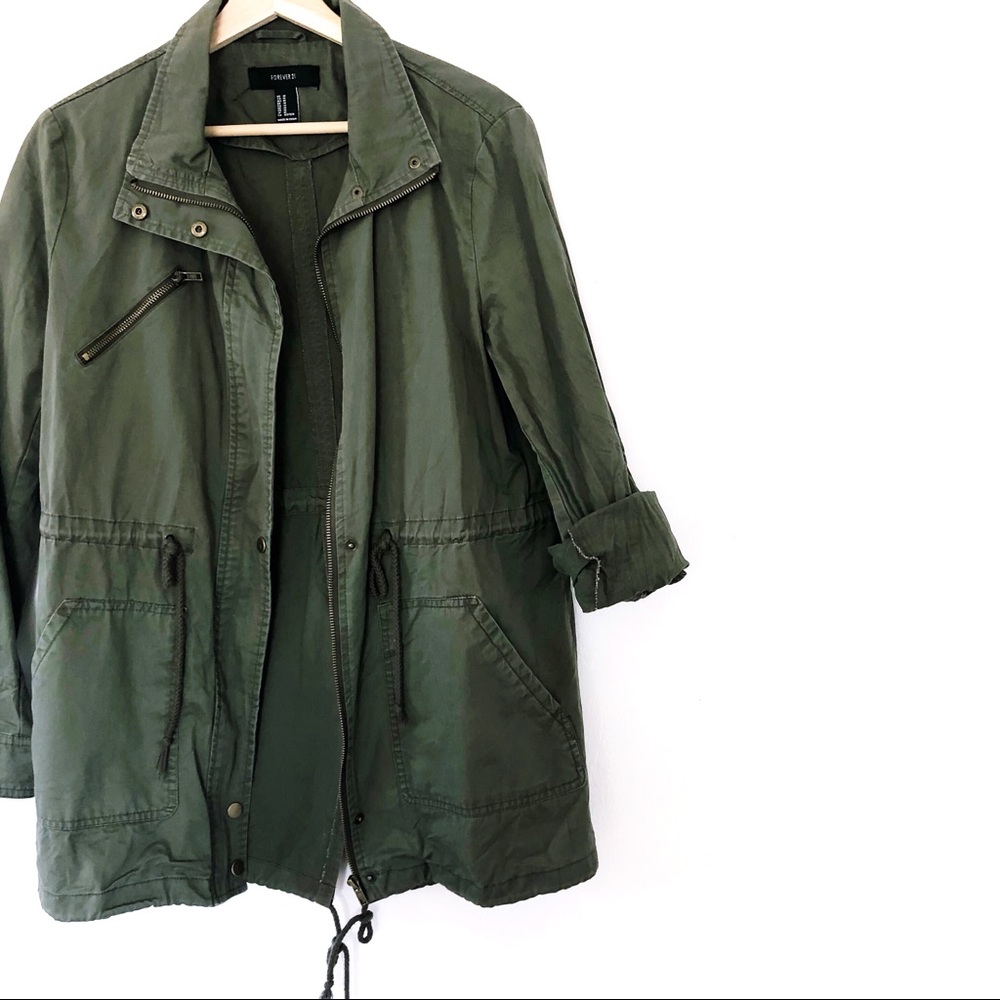 F21 Green Army Utility Jacket